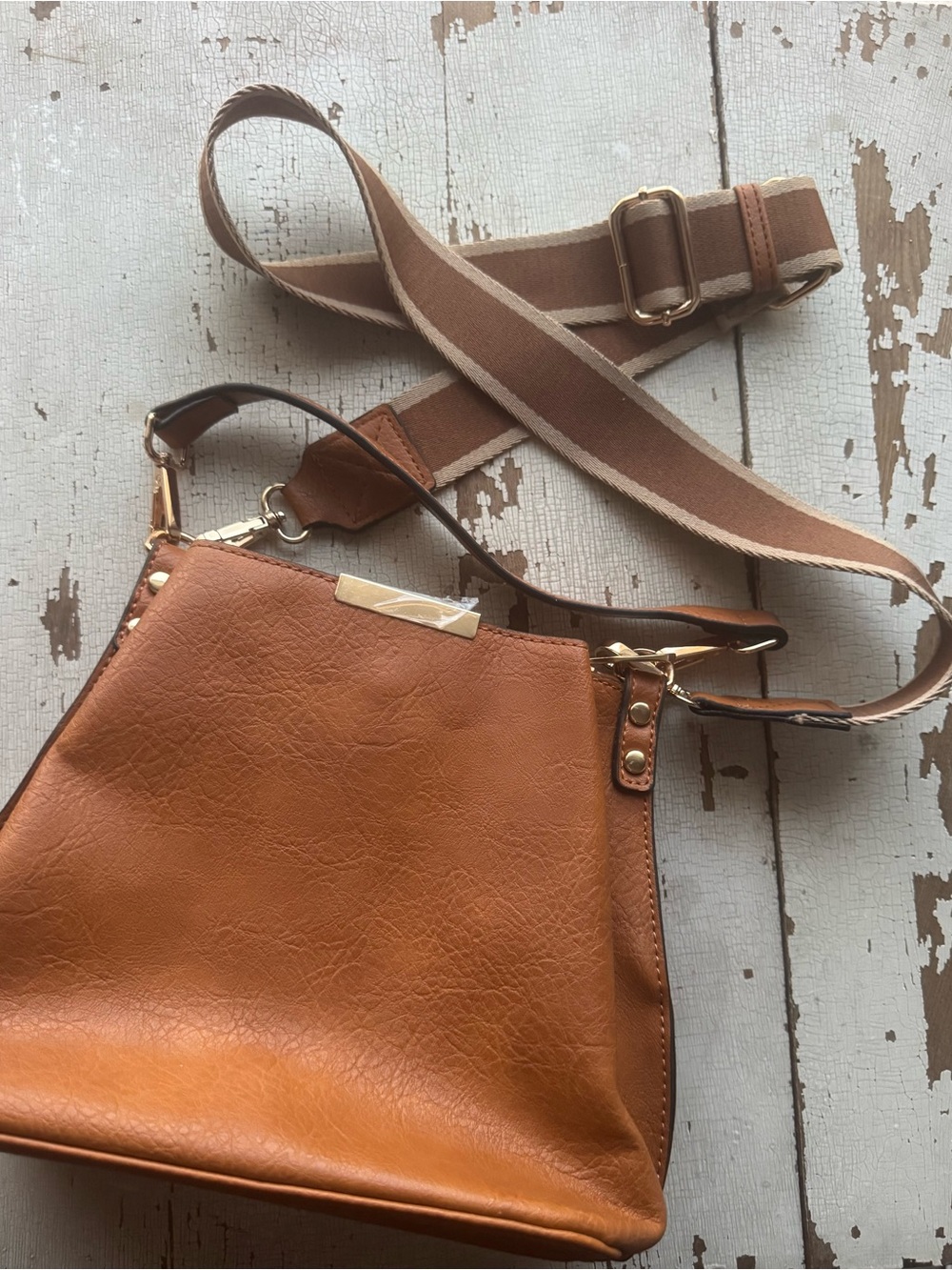 Cognac Structured Crossbody Bag 🤎✨